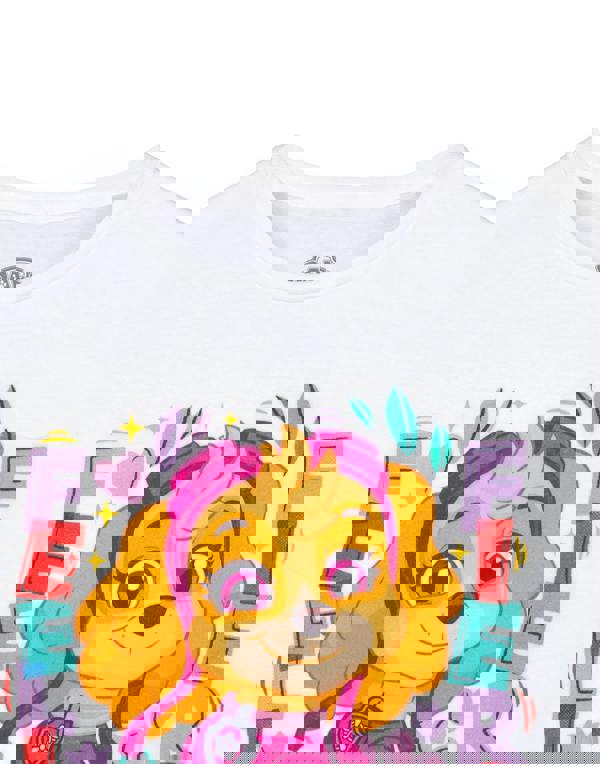 Paw Patrol Girls White Feeling Fierce Short Sleeved T-Shirt