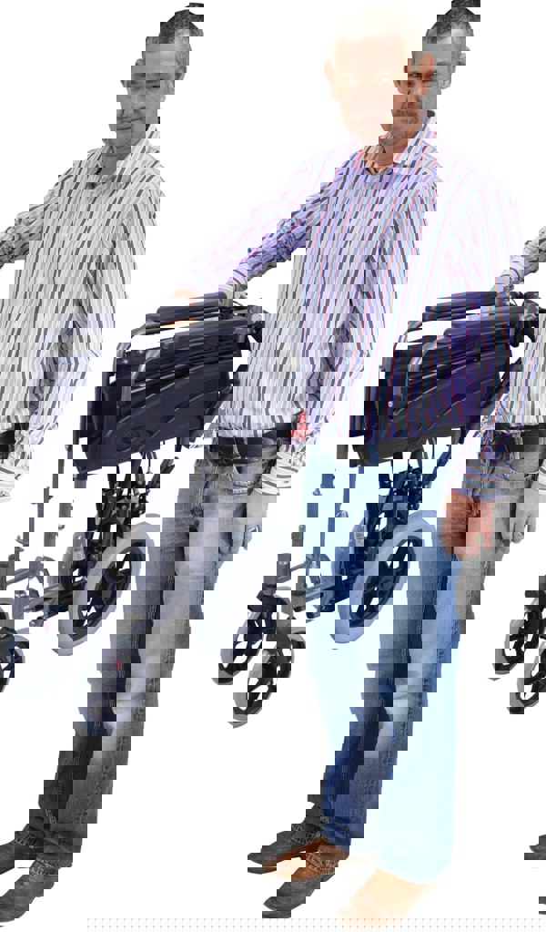 Aidapt Compact Transport Aluminium Wheelchair Hammered Effect