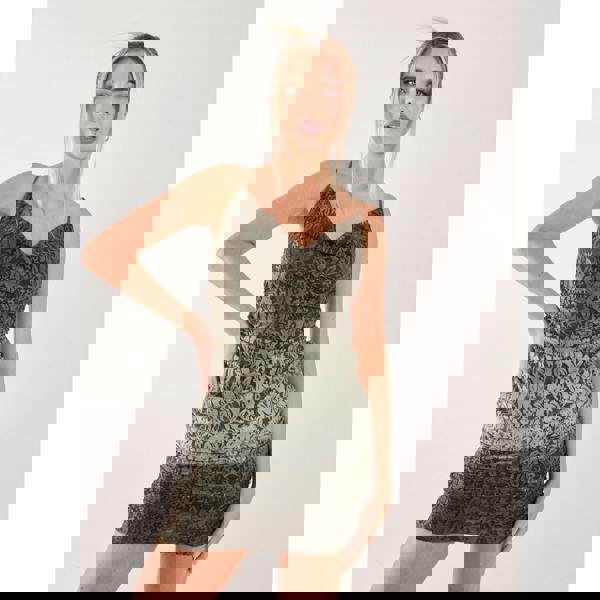 Pink Vanilla Lace Cowl Ombre Mini Dress