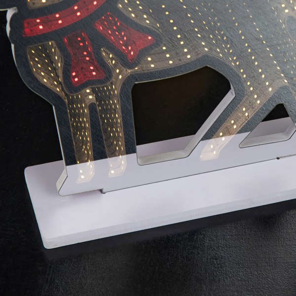 Samuel Alexander 40cm Light up Reindeer Christmas Infinity Light with Red and Warm White LEDs