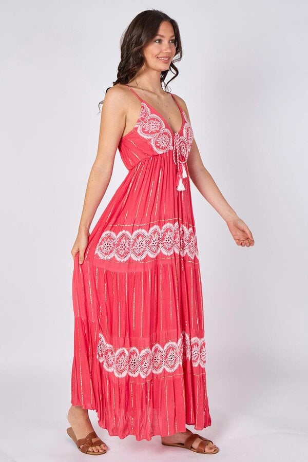 Lace Detail Boho Maxi Dress