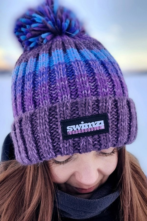 SuperBobble Berries Gradient Rib Beanie Hat - Purple