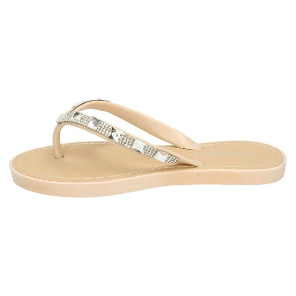 Savannah Ladies Savannah Sequin Toe Post Flip Flop Sandal