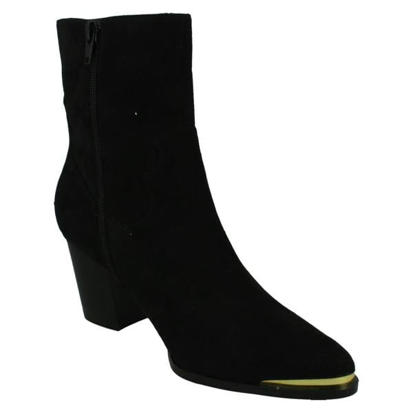 Spot On Ladies Spot On Mid Cuban Heel Cowboy Ankle Boots F51228