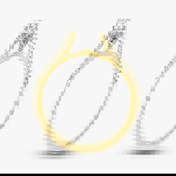 T. H. Baker 18ct Yellow Gold Certified 0.70ct Brilliant Cut Diamond Shoulder Set Solitaire Ring 10639/18PT/M020(.50ct)