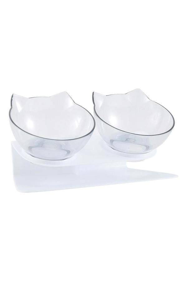Living and Home 15° Tilted Elevated Feeder with Double Cat Bowls