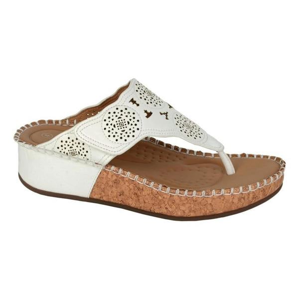 Cipriata Cipriata CORINA Womens Toe-Post Sandals White