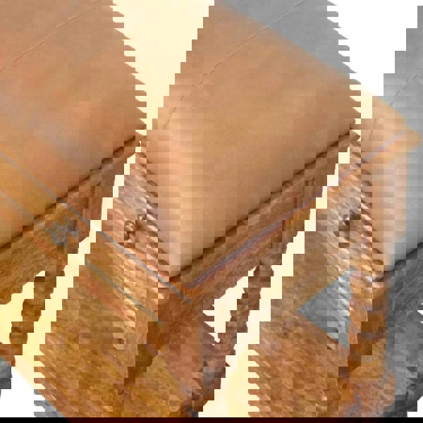 Artisan Furniture Solid Wood Leather Spindle Bench