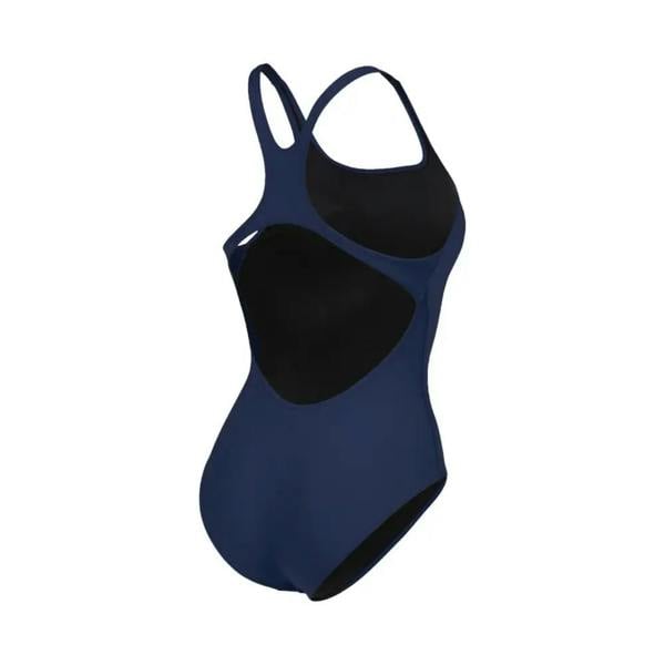 Navy blue Arena Team Swim Pro Solid swimsuit with black panel and straps