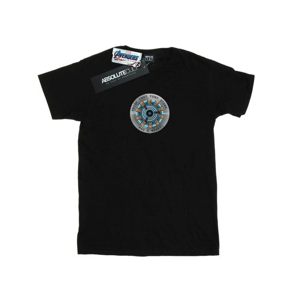Marvel Mens Avengers Endgame Tony Stark Heart T-Shirt - Black