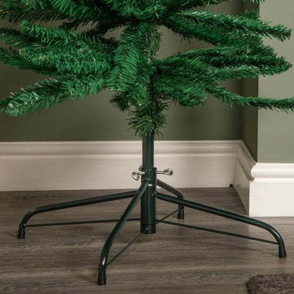 Samuel Alexander 8ft (2.4m) Green Artificial Pencil Christmas Tree With Green Metal Stand and 460 Tips