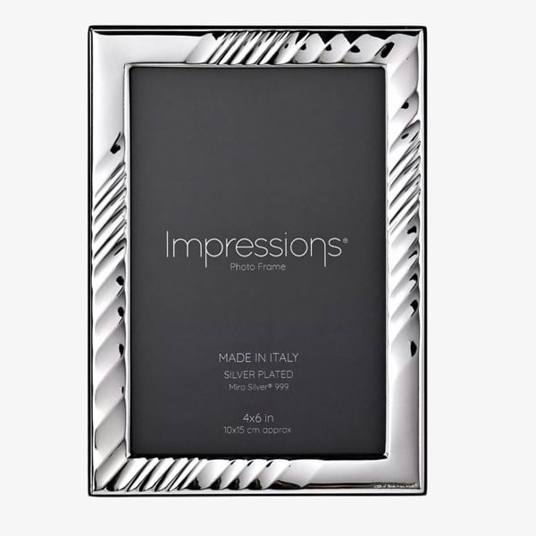 T. H. Baker Impressions Silver Textured Wave Photo Frame 4X6 FS135646