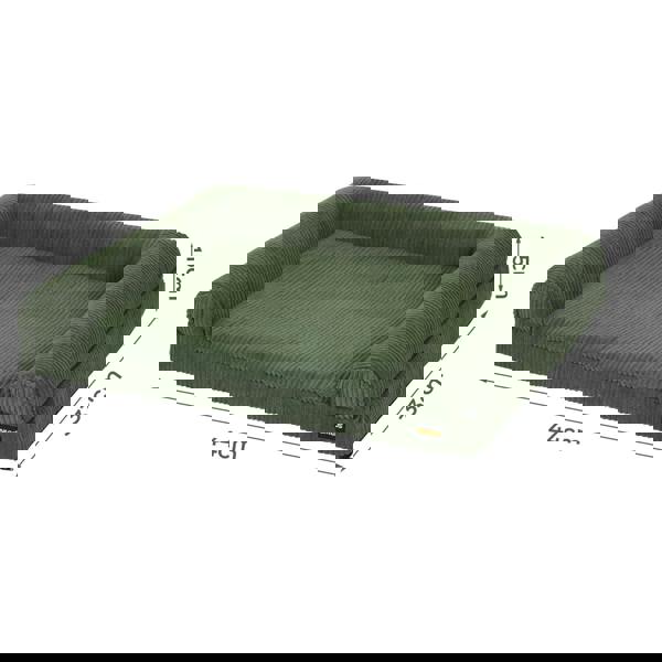 Skylos Pet Bed Orthopedic Small Dog Washable Waterproof Corduroy Wear Resistant Green