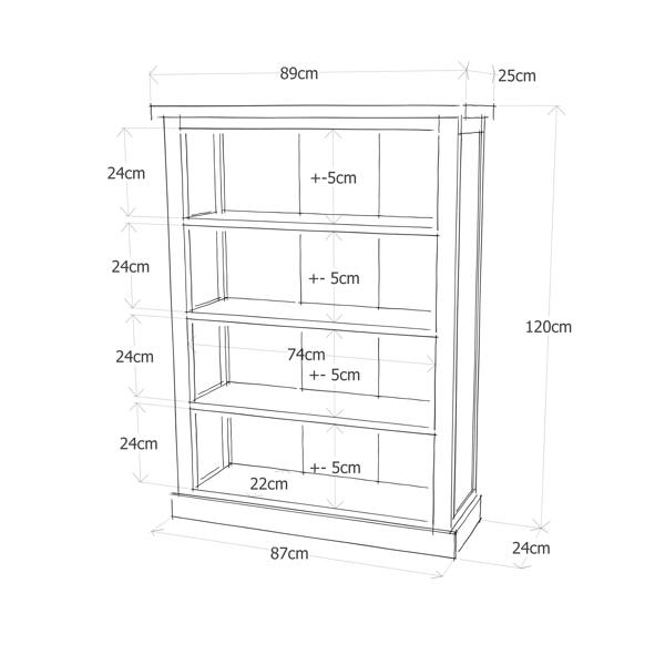 Cabinet Bits Bookcase with plinth 120x90x25cm