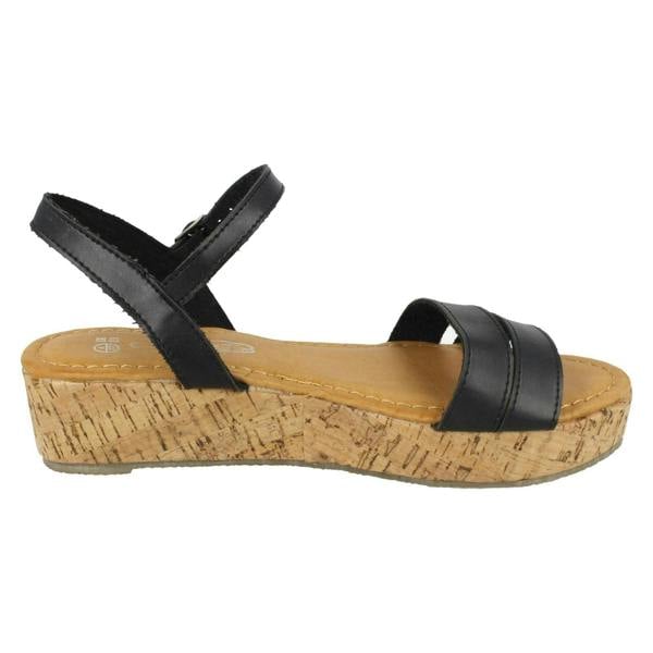 Spot On Ladies Spot On Cork Flatform Sandal