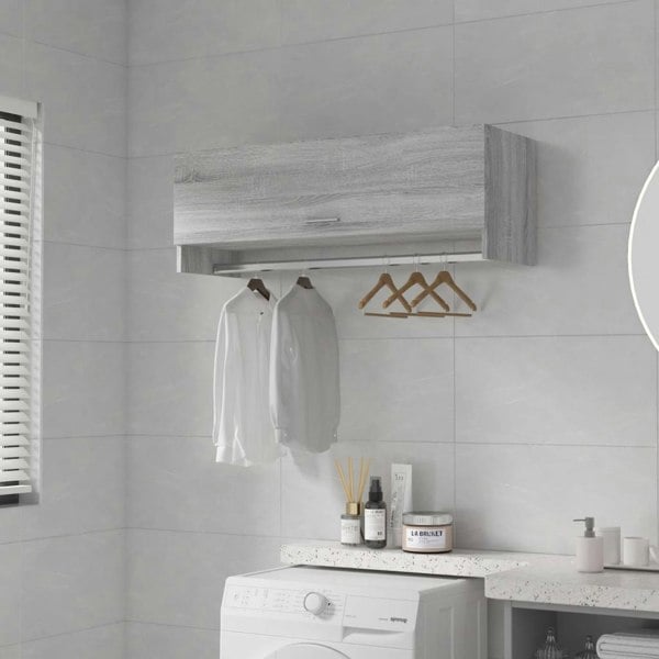 Berkfield Wardrobe Grey Sonoma 100x32.5x35 cm Engineered Wood