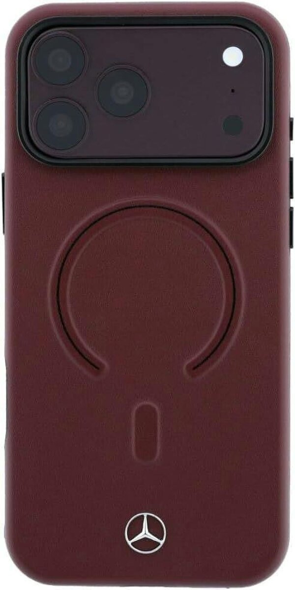 Mercedes Leather 3D MagSafe Case for iPhone 17/18 Pro Max 6.9" Burgundy - MEHMP18X25PEMMOR