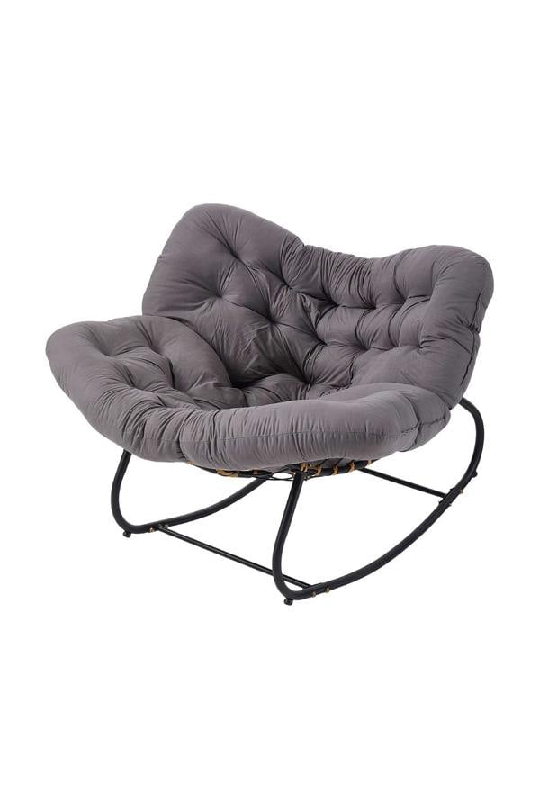 Living and Home Fleece Fabri Modern Rocking Chair with Cushion