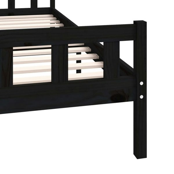 Berkfield Bed Frame Black Solid Wood 200x200 cm