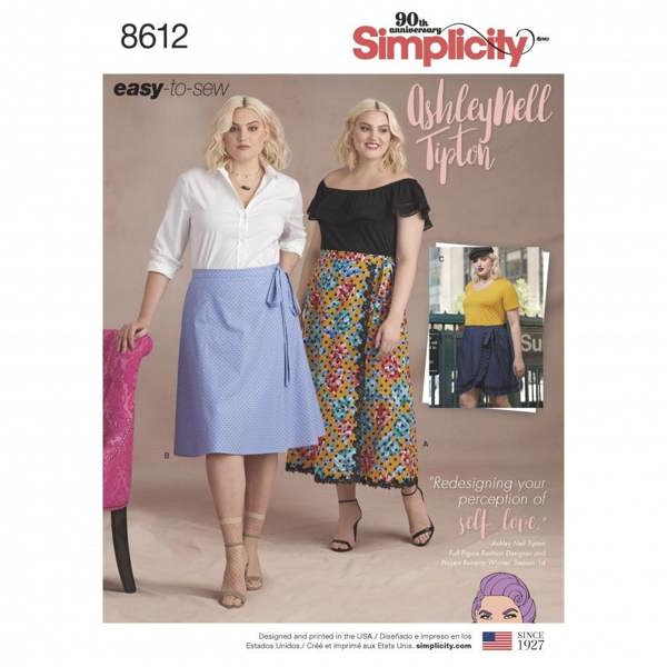 Simplicity Sewing Pattern 8612, Skirts for Women, F5 (18W-20W-22W-24W-26W) - Intermediate