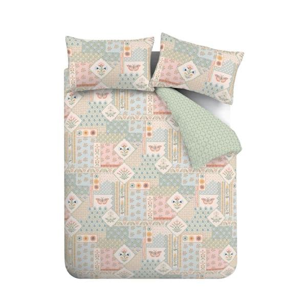 Folk Patchwork Green Duvet Cover Set