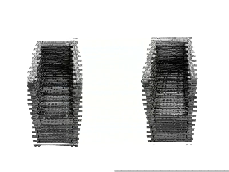 Fimous Rattan Garden Furniture Chairs Square Coffee Table Set
