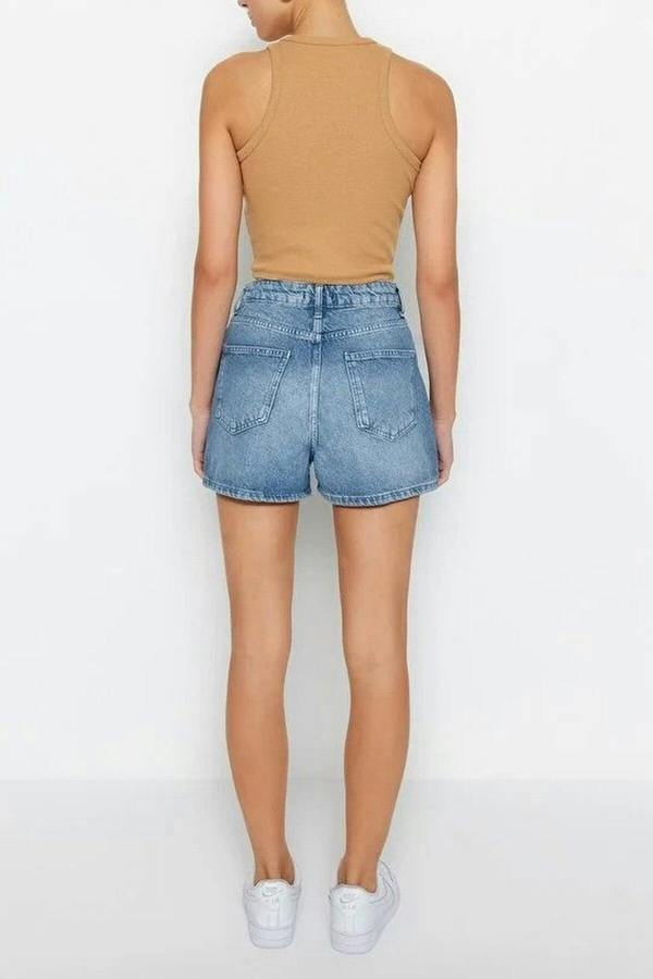 WOVCOR High-Waisted Denim Shorts