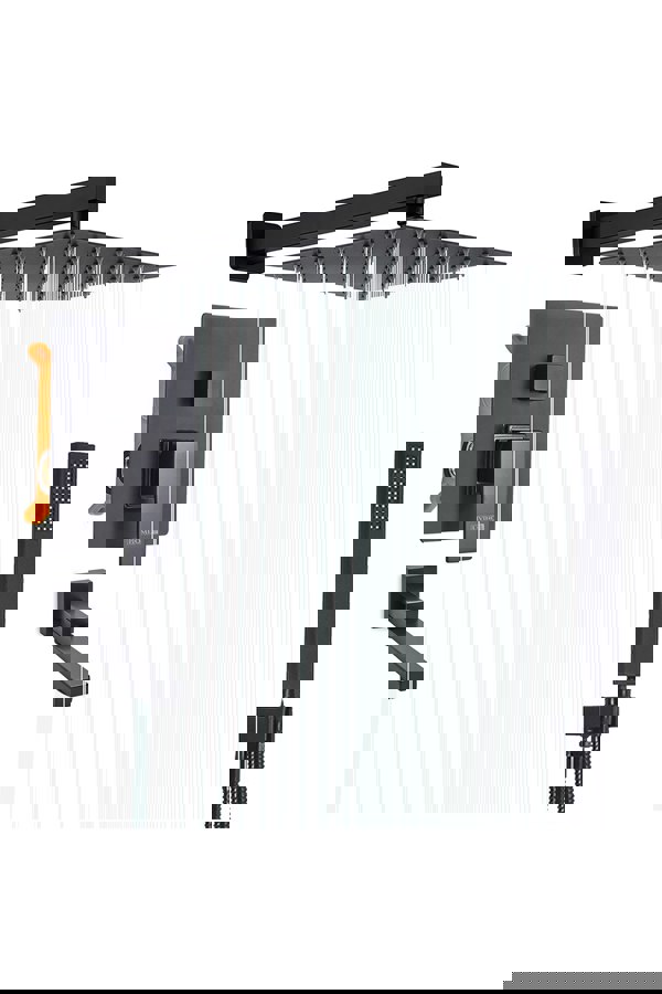 Living and Home Square 3 Way Concealed Shower Mixer Set Rainfall Shower System High Pressure Hand Held Shower Head