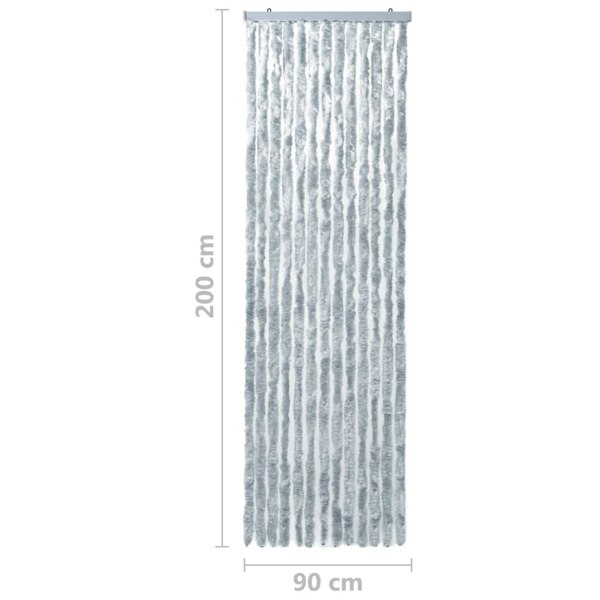 Berkfield Insect Curtain White and Grey 90x200 cm Chenille
