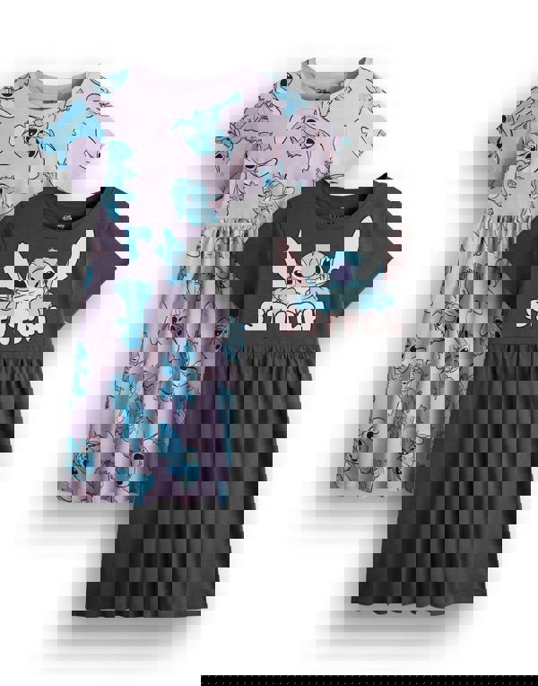 Disney Girls Multicoloured Stitch Character 2 Pack Dress