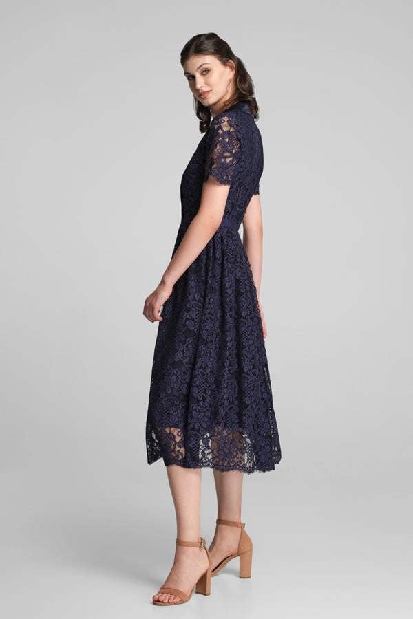 Rumour London Bella double-breasted lace midi dress