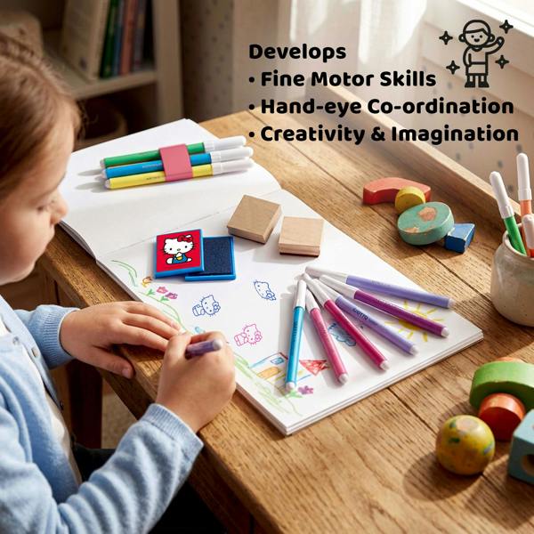 Multiprint Hello Kitty Blister Pack 2 Stamps – Kids Craft & Stationery Set