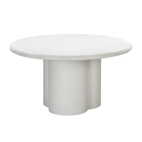 Furniture Edit Elika White Faux Plaster Round Dining Table Indoor Or Outdoor