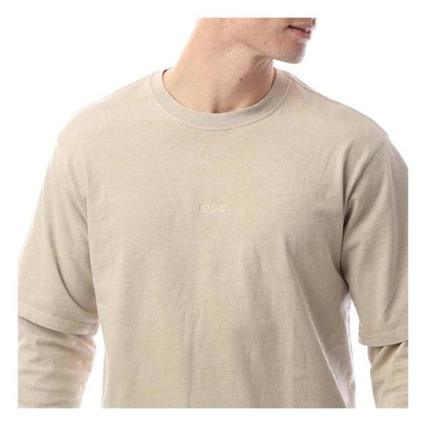 Levis Mens Embroidered Logo Layered Sleeve T-Shirt - Feather Grey - 