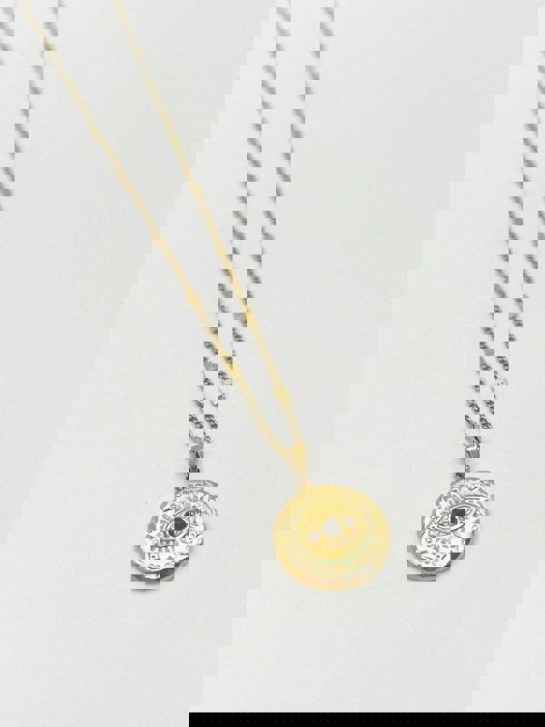 SVNX Black Evil Eye Pendant Necklace