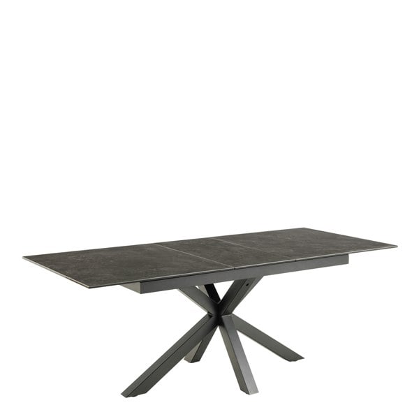 Furniture To Go Heaven Extendable Dining Table with Ceramic Black Top 168cm