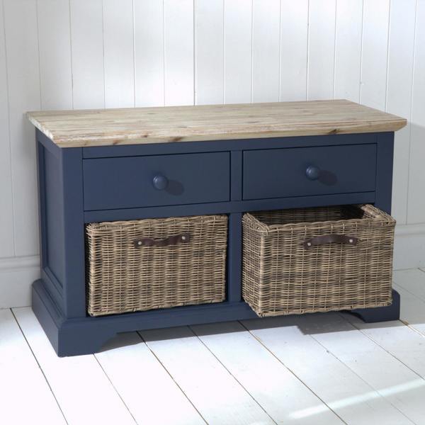 Statement Furniture Florence Storage Bench with 2 Drawers and 2 Baskets Assembled