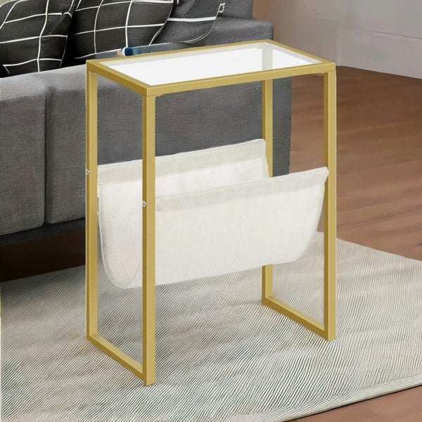 Rafaelo Mobilia Sofa End Table with Fabric Magazine Holder