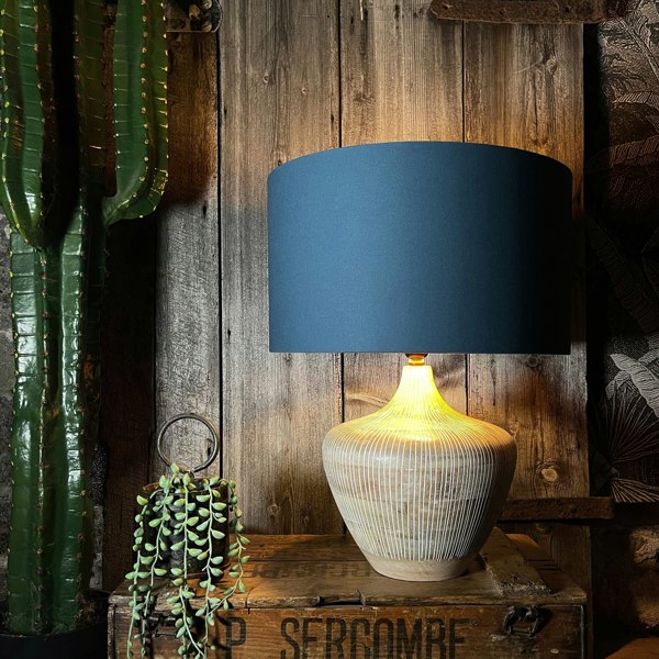 Love Frankie petrol cotton lampshade lamp