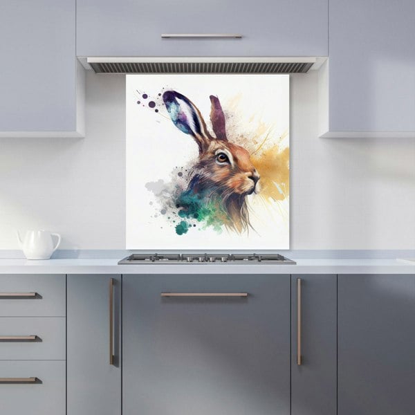 Warren Reed - Designer Hare Close Up Splashart Kitchen Splashback