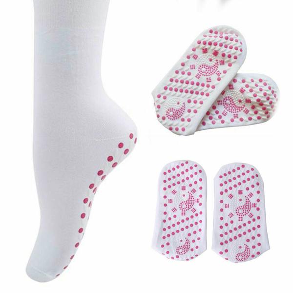 Aquarius Tourmaline Magnetic Health Socks White Wellness Therapy Comfort Pair Care