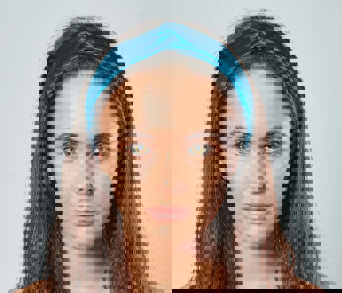 Antonia York Teal Velour Velvet Headband | Tess Twisted Knot Elasticated Bandana