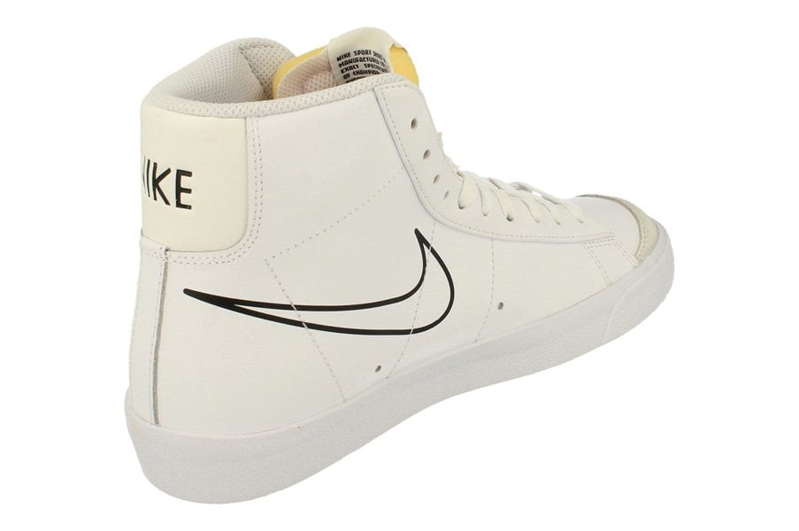 Nike Blazer Mid 77 Mens Trainers Fn7809  100 - White Black Bright Mandarin 100 - Photo 2