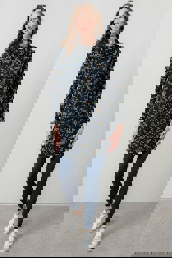 Lily & Me Winkleigh Cowl Neck Tunic Navy