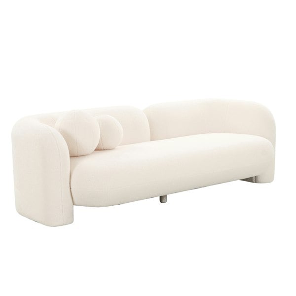 Furniture Edit Amelie Cream Faux Fur Sofa