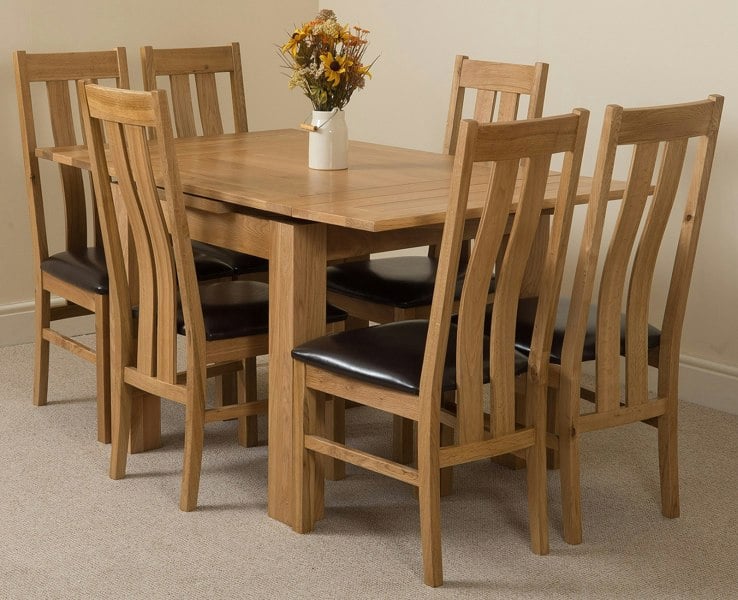That's Furniture Richmond Small Extending Oak Dining Set with Princeton Oak Chairs
