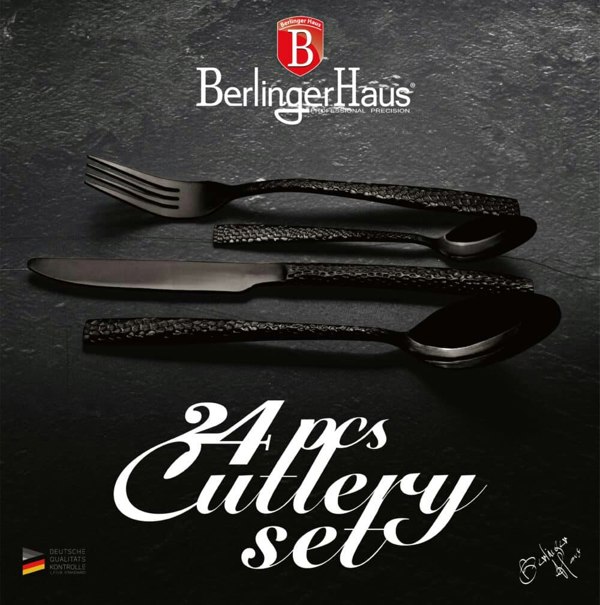 24-Piece Cutlery Set Berlinger Haus BH/2618 Mirror Black