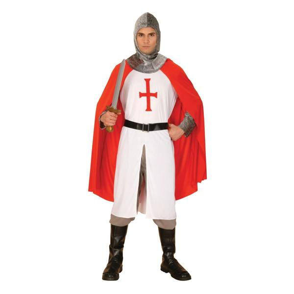 Bristol Novelty Unisex Adults Knight Crusader Costume - Red/White/Silver/Black - 