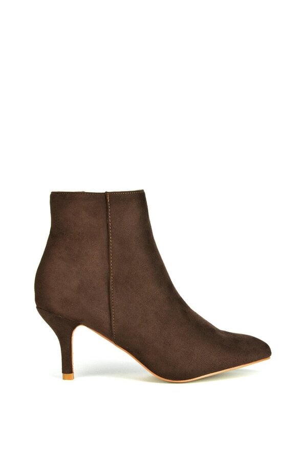 XY LONDON Low Mid Kitten High Heel Stiletto Zip-Up Ankle Boots