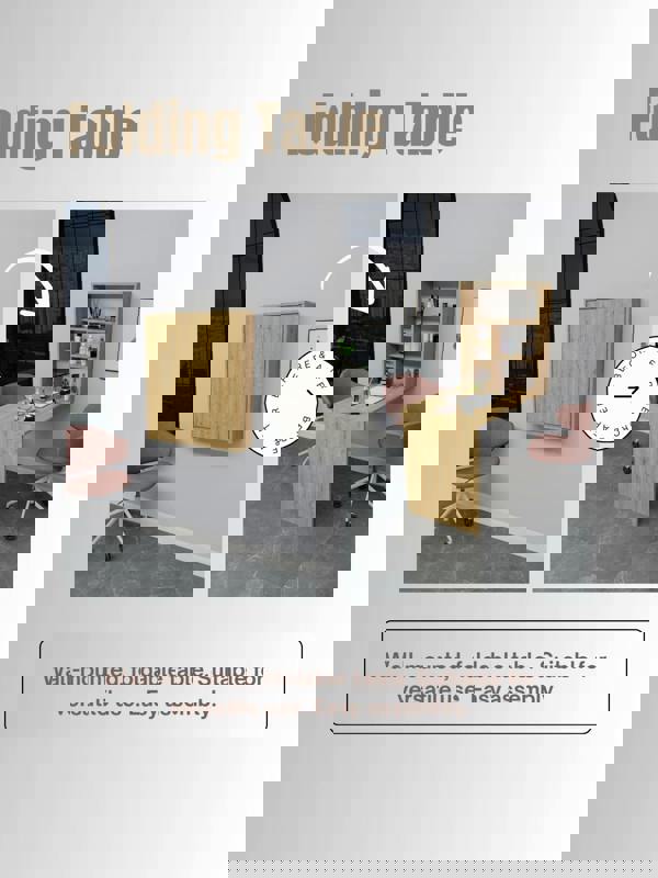 Destina Home Sedir Foldable Desk with Shelves